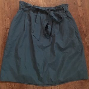Emerald Green Preppy Tie Detail Skirt.